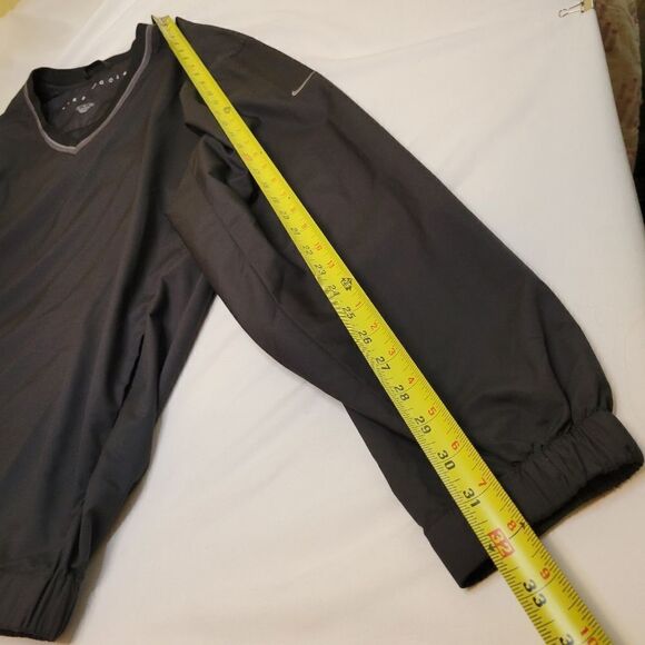 NIKE GOLF XL black gray vneck windbreaker wind shirt w/ POCKETS EXTRA LARGE - Picture 3 of 7